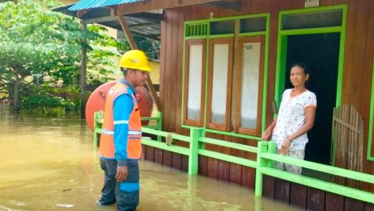 Bencana banjir di Kutai Barat Kalimantan Timur. Foto PLN