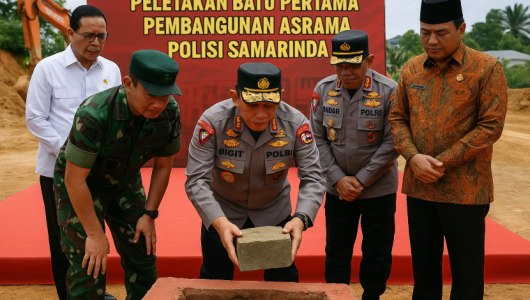 Ilustrasi peletakan pertama pembangunan Asrama Polisi di Samarinda, Sabtu (17/5/2025). Istimewa