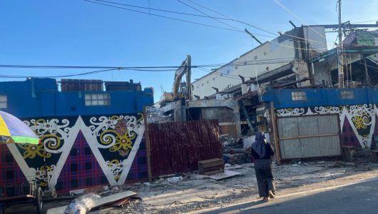 Pembongkaran Pasar Pagi di Samarinda. Foto istimewa