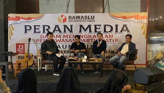 Diskusi sosialisasi peran media dalam meningkatkan pengawasan partisipasif Pilkada serentak di Jalan Ir H. Juanda, Air Putih, Samarinda, Sabtu (14/7/2024). Foto istimewa
