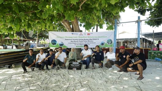 PT Berau Coal bersama sejumlah mitra dan pemangku kepentingan melakukan aksi nyata melalui kegiatan transplantasi terumbu karang di perairan Pulau Maratua pada 1–2 Mei 2026. Foto istimewa